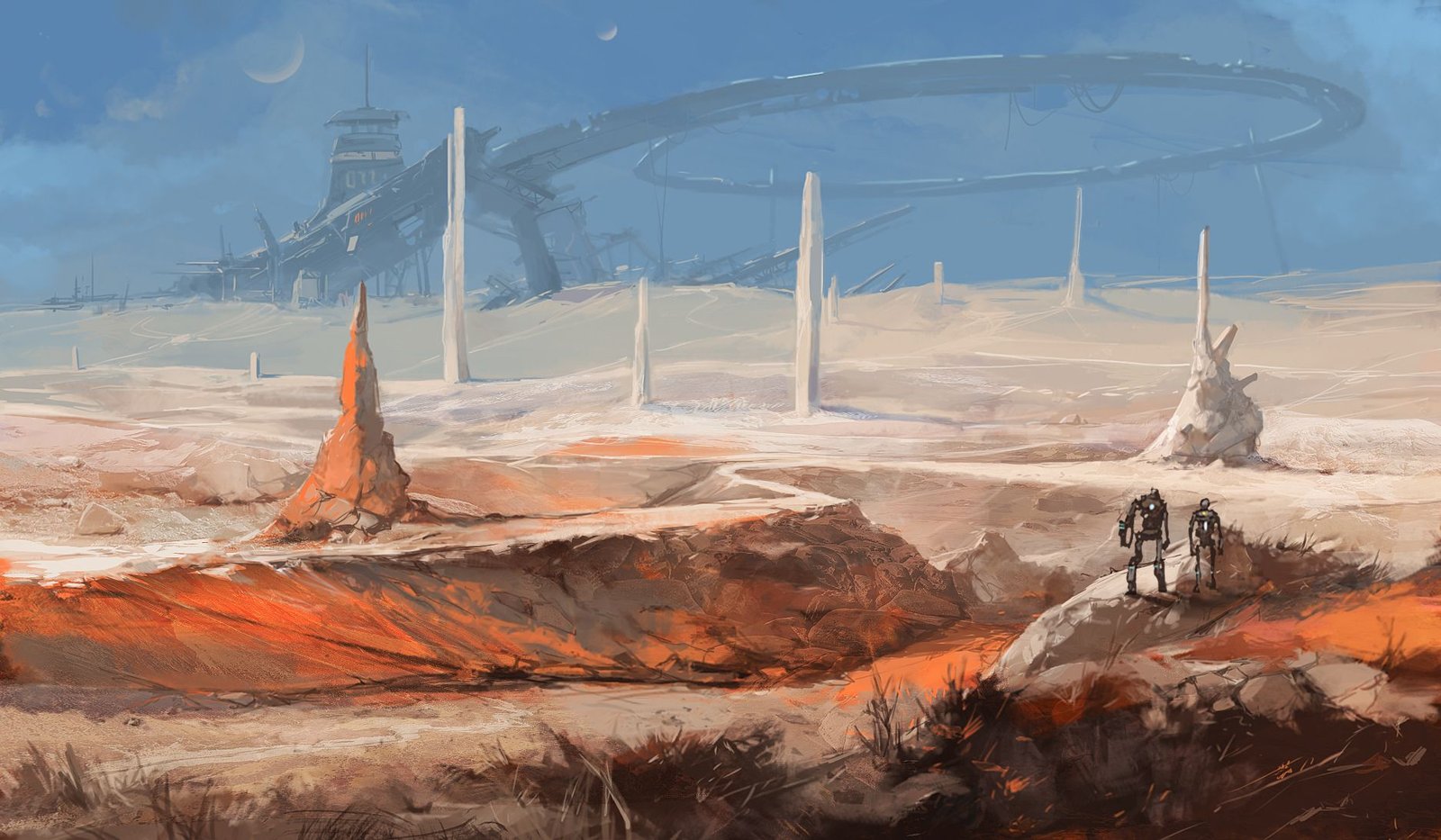 Environmental concept art for Orange Nebula by Ninja Jo